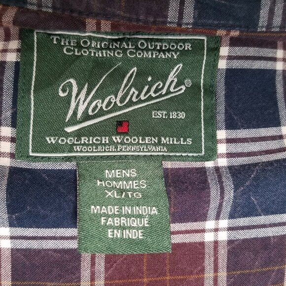 Woolrich Mens Red Creek Long Sleeve Button Up Shirt Size XL Blue Plaid - Picture 4 of 6